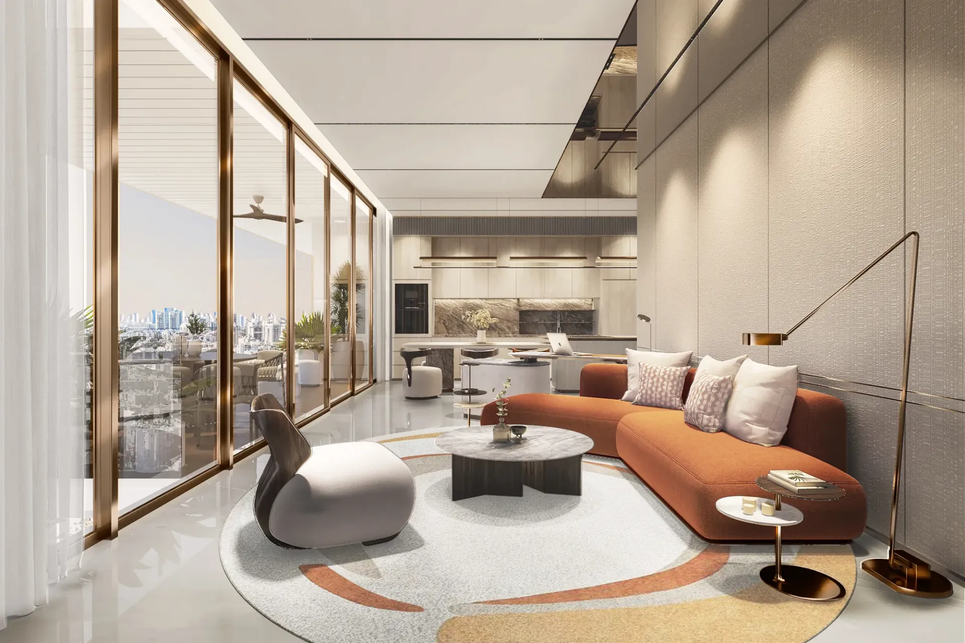 Mas Barsha Residency — интерьер гостиной, фото 9