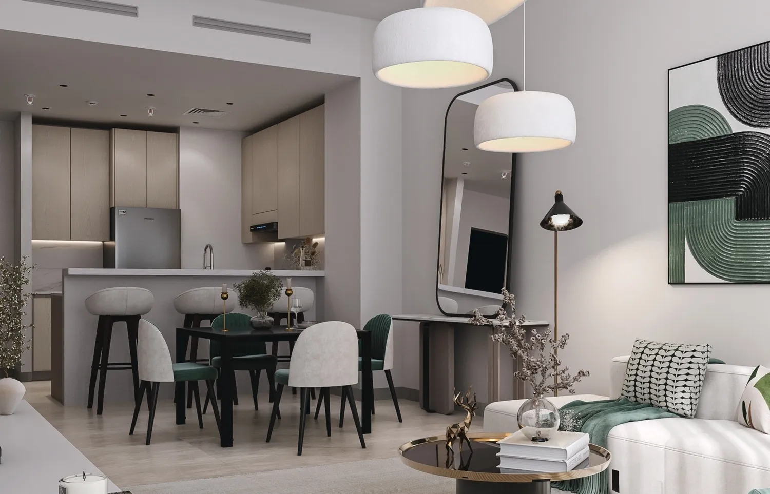 Mass Residences — кухня-гостиная