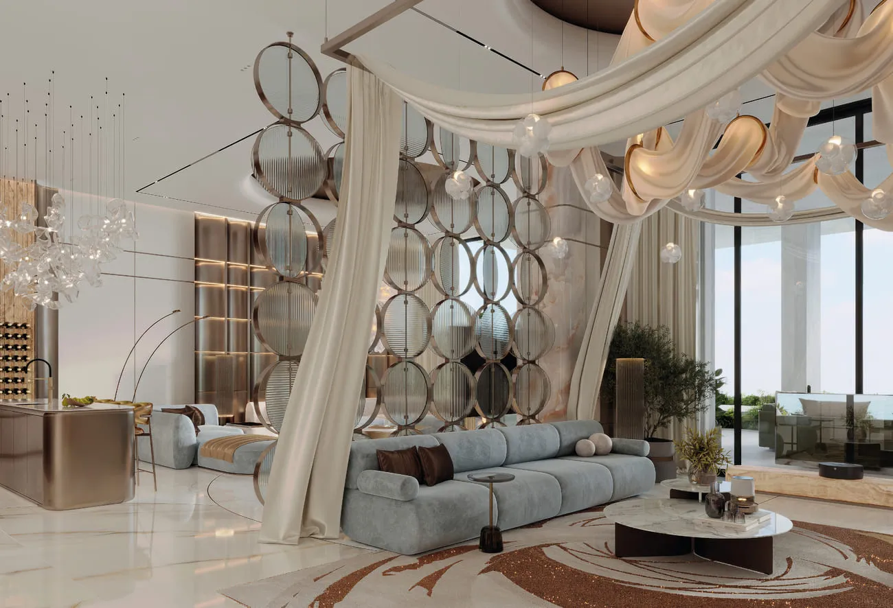 Monaco Mansions — интерьер гостиной