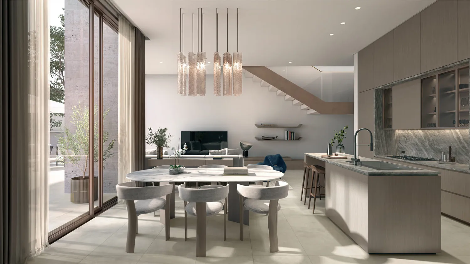 Nad Al Sheba Garden Phase 4 — кухня-гостиная