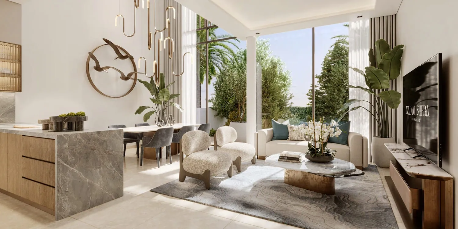 Nad Al Sheba Gardens Phase 7 — интерьер гостиной