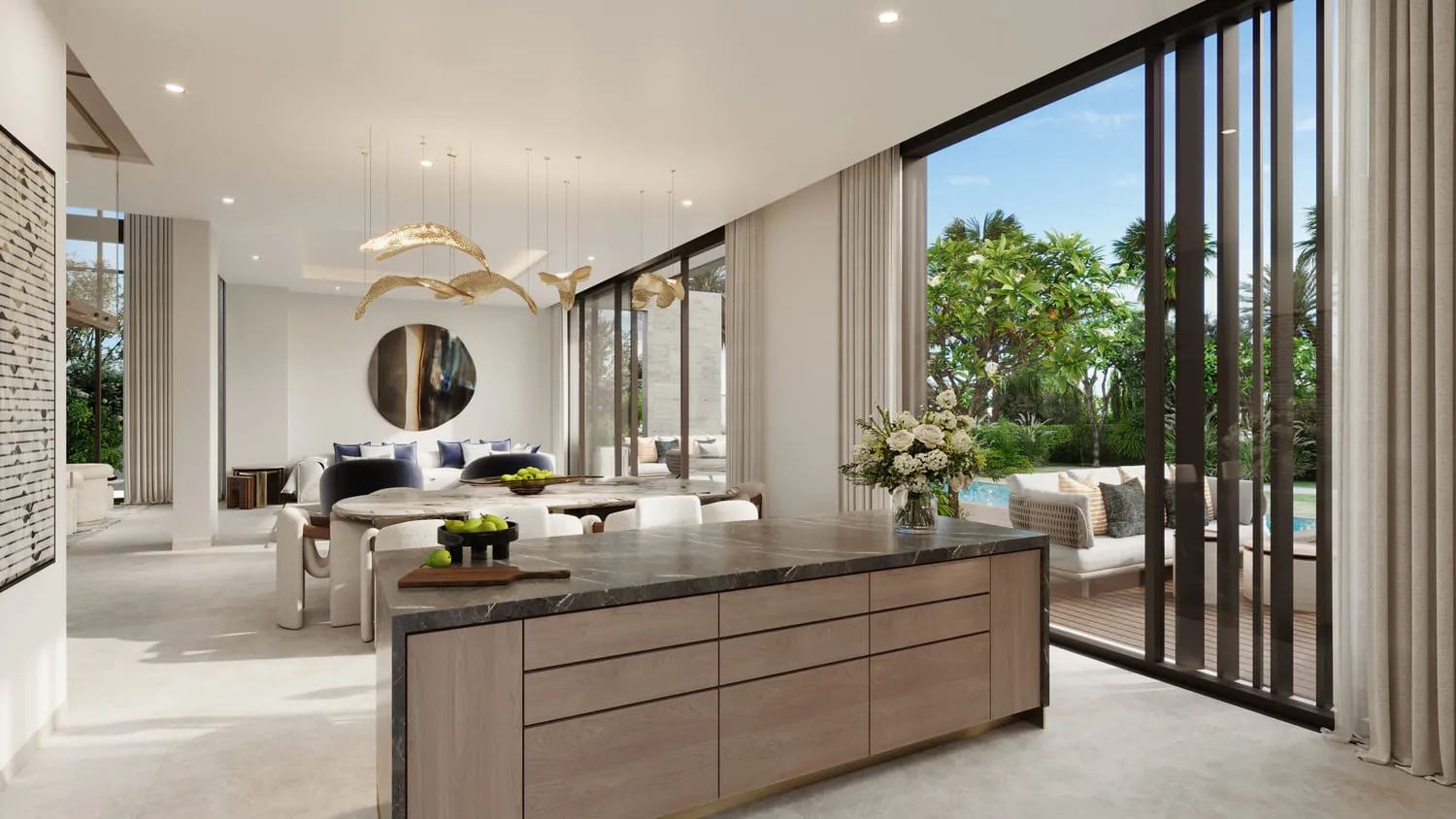 Nad Al Sheba Gardens Phase 8 — кухня-гостиная