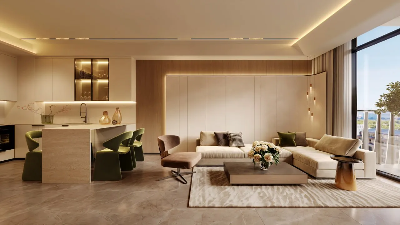 Oasis Residences — интерьер гостиной