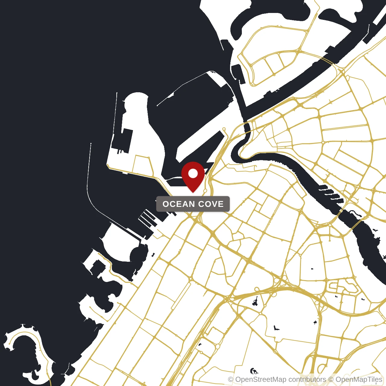 Расположение Ocean Cove на карте: Мина Рашид, Dubai