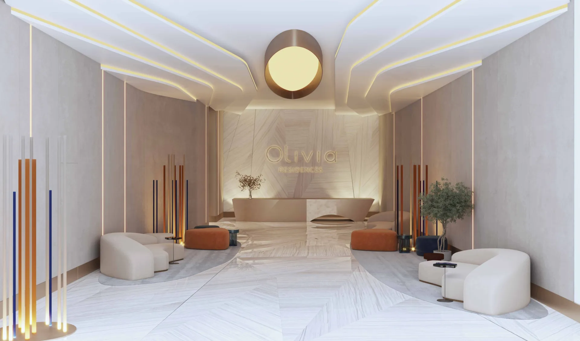 Olivia Residences — лобби