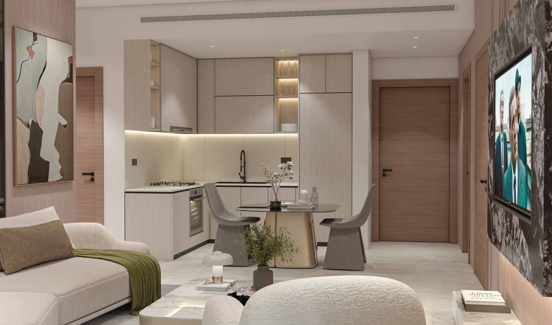 Olivia Residences — кухня-гостиная