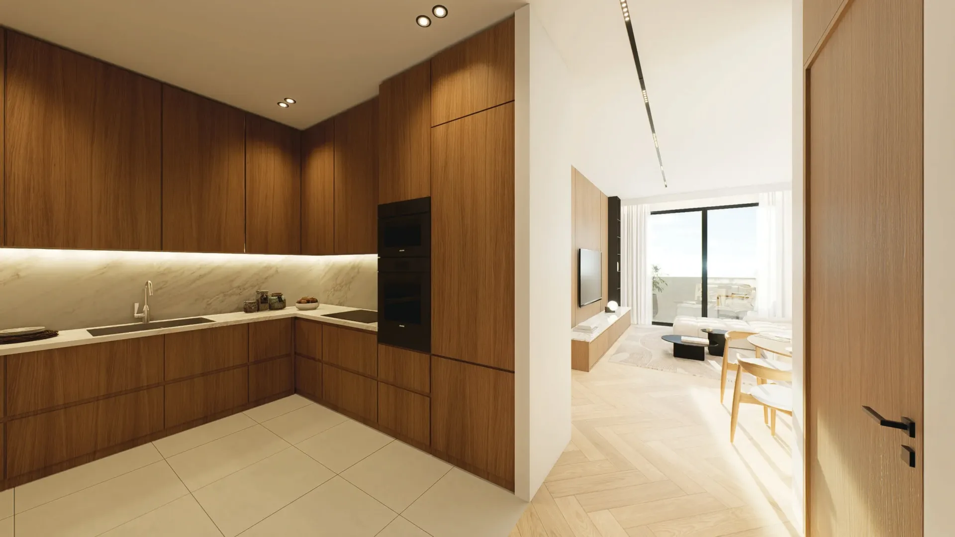 One 678 Residences — кухня-гостиная