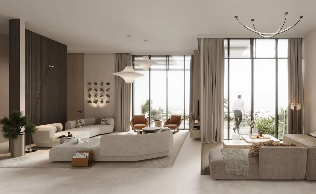 One B Tower — интерьер гостиной
