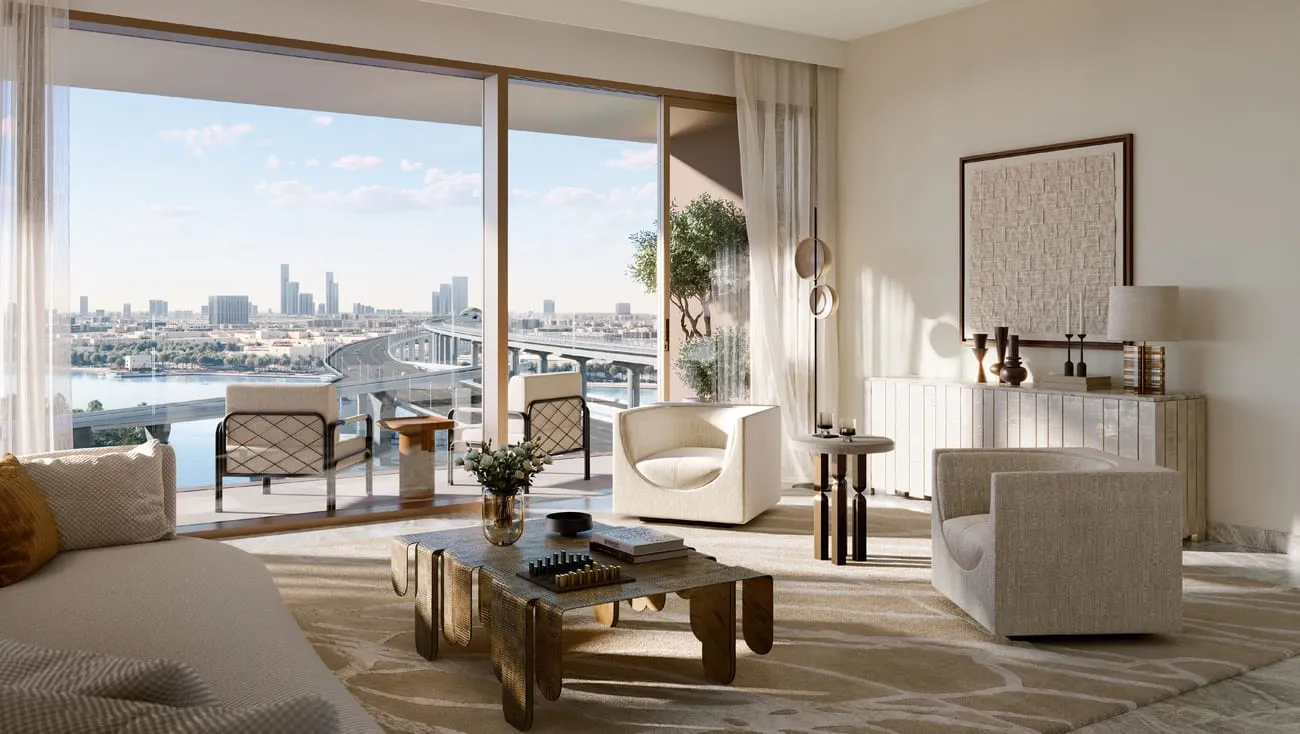 Palace Residences Creek Blue — интерьер гостиной
