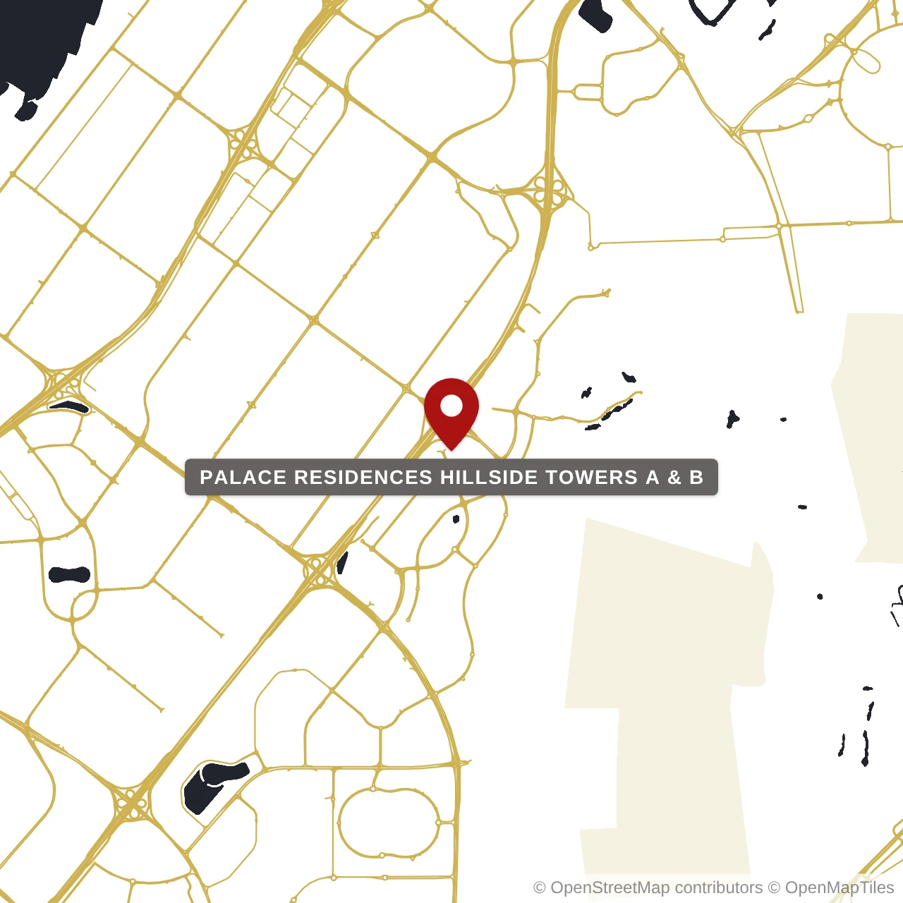 Расположение Palace Residences Hillside Towers A & B на карте: Дубай Хиллс, Dubai