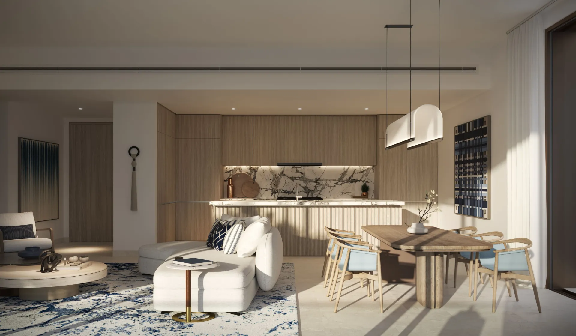 Palm Central Private Residences Phase 2 — кухня-гостиная