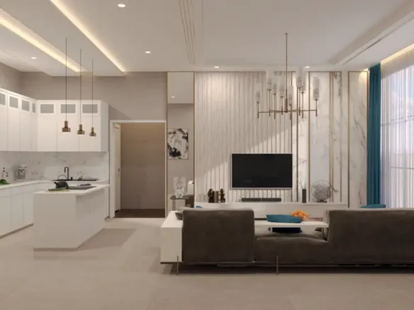 Park Beach Residence II — кухня-гостиная