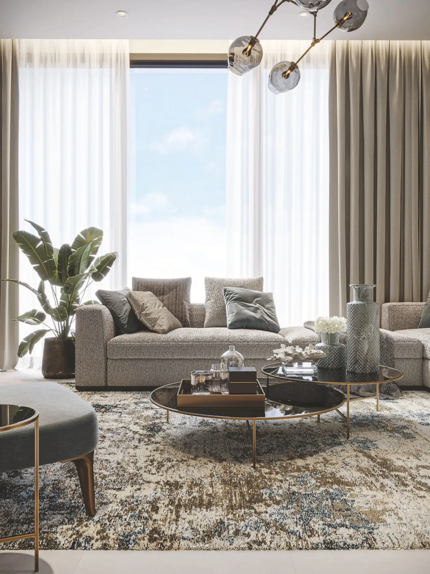 Pearl House II — интерьер гостиной
