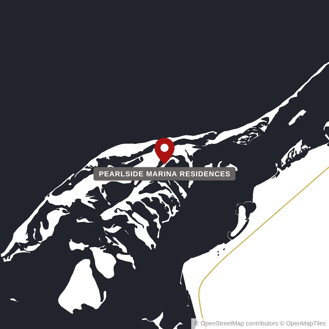 Расположение Pearlside Marina Residences на карте: Остров Синия, Umm Al Quwain