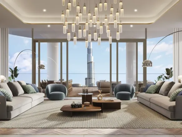 Peninsula Jumeirah living Business Bay — интерьер гостиной