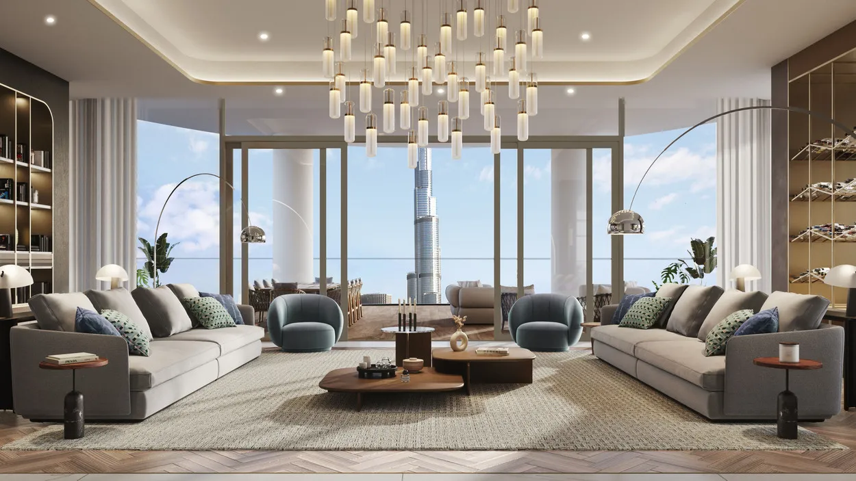 Peninsula Jumeirah living Business Bay — интерьер гостиной