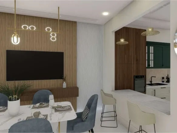 Purvanchal Townhouses — кухня-гостиная