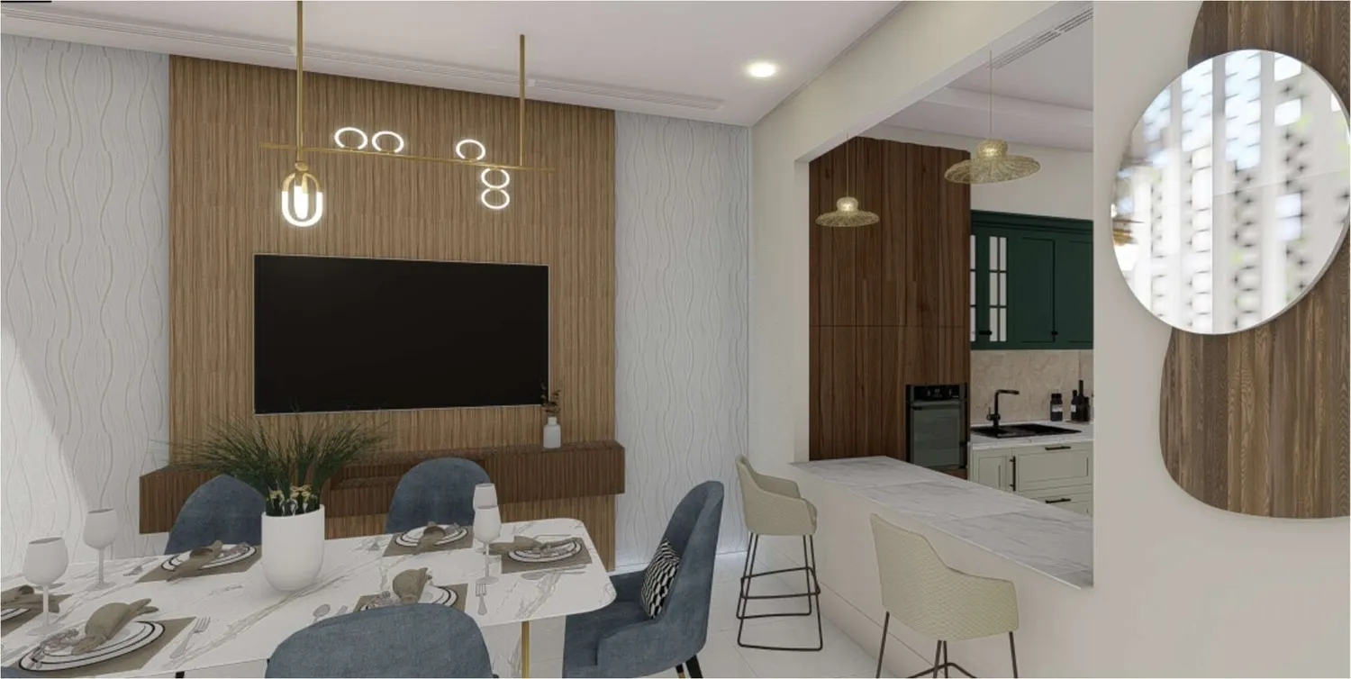 Purvanchal Townhouses — кухня-гостиная