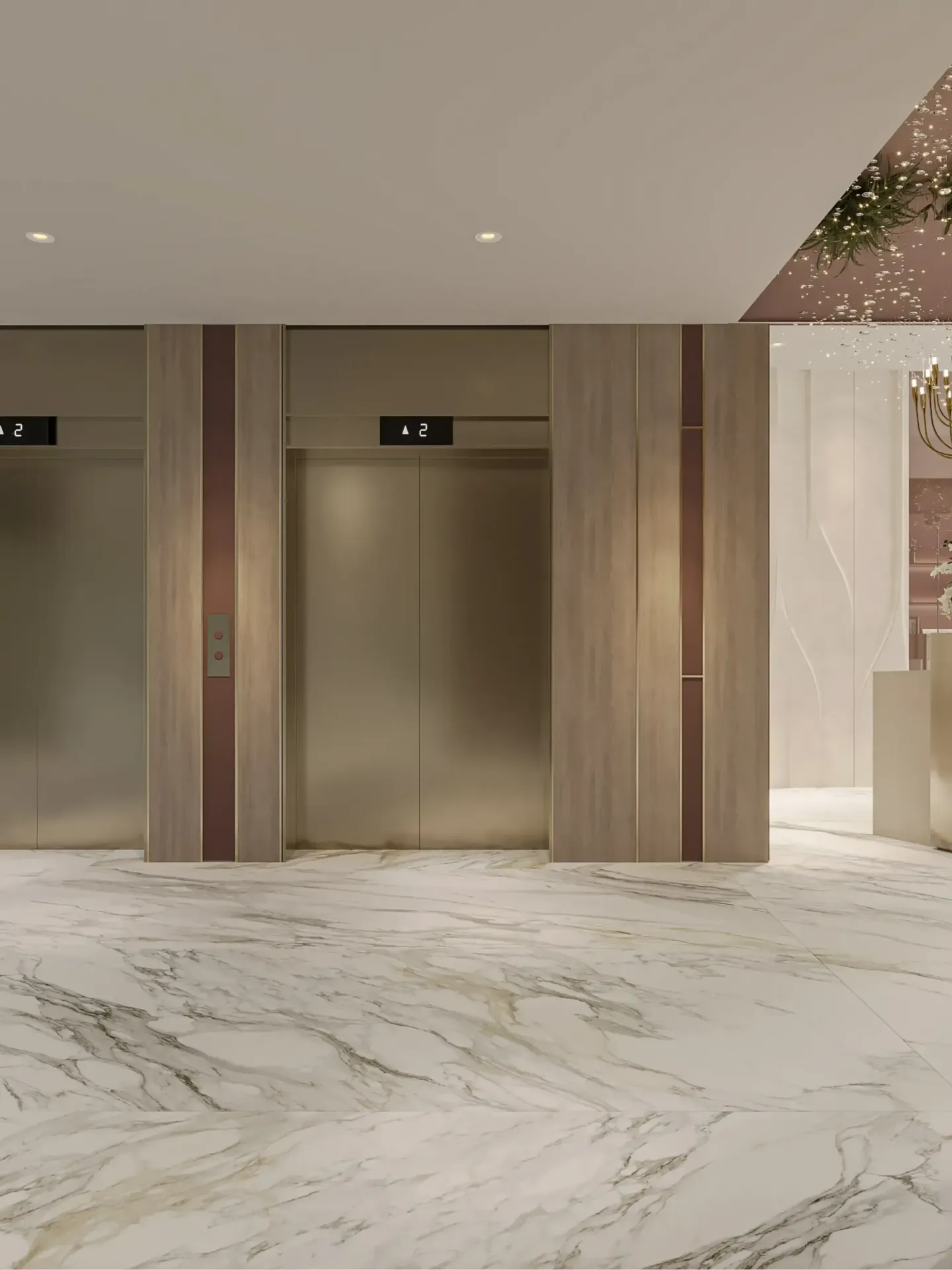 Q Gardens Aliya — лифтовой холл