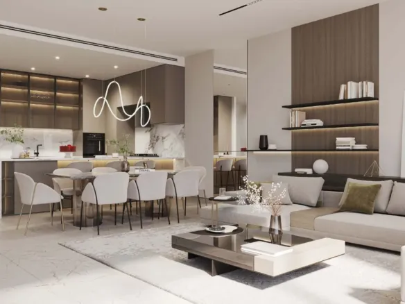 Reem Hills Apartments Phase 2 — кухня-гостиная