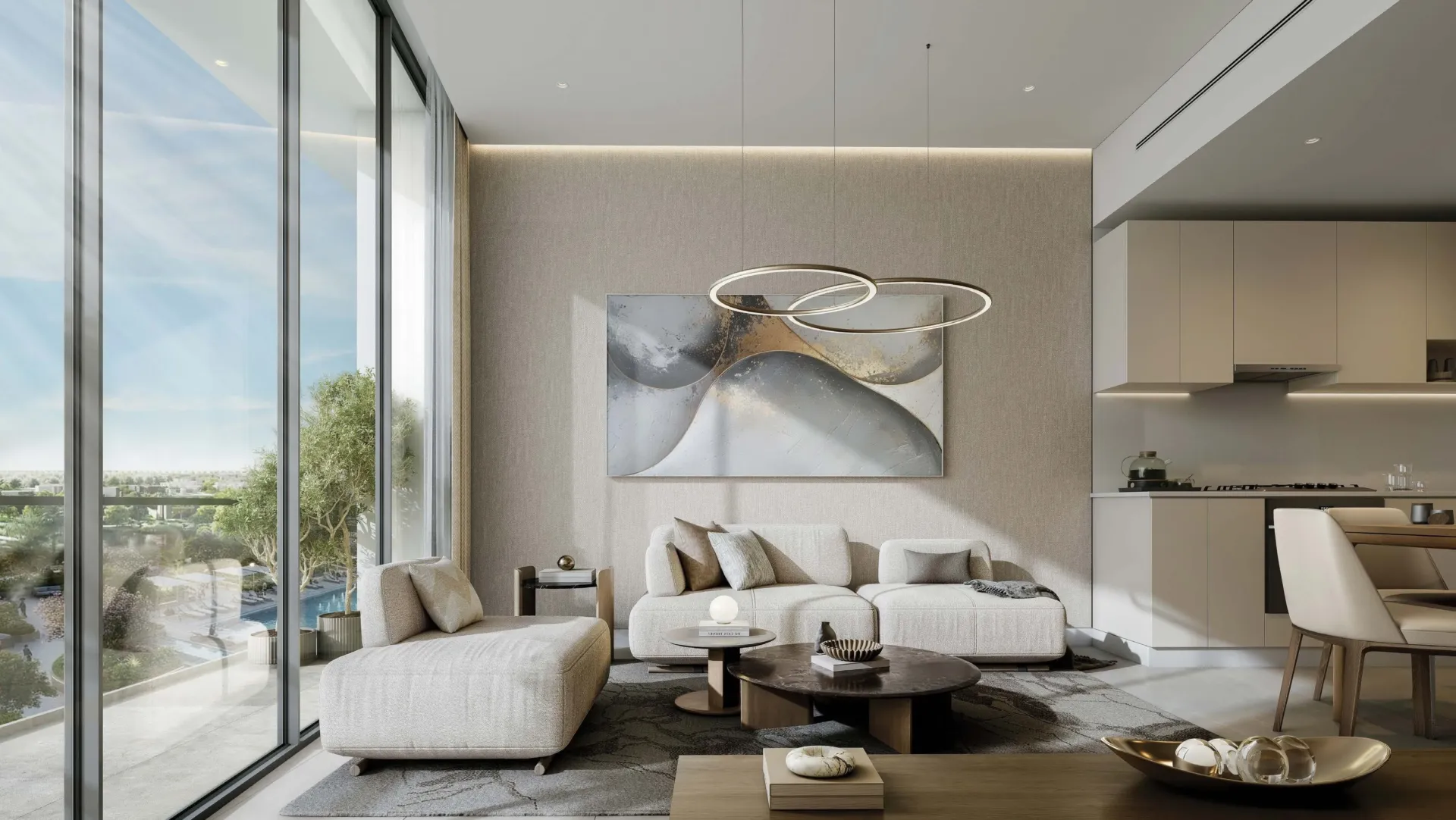 River Cove Residences at Sobha City — интерьер гостиной