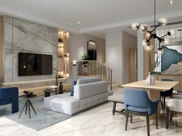Riverside by Damac — интерьер гостиной