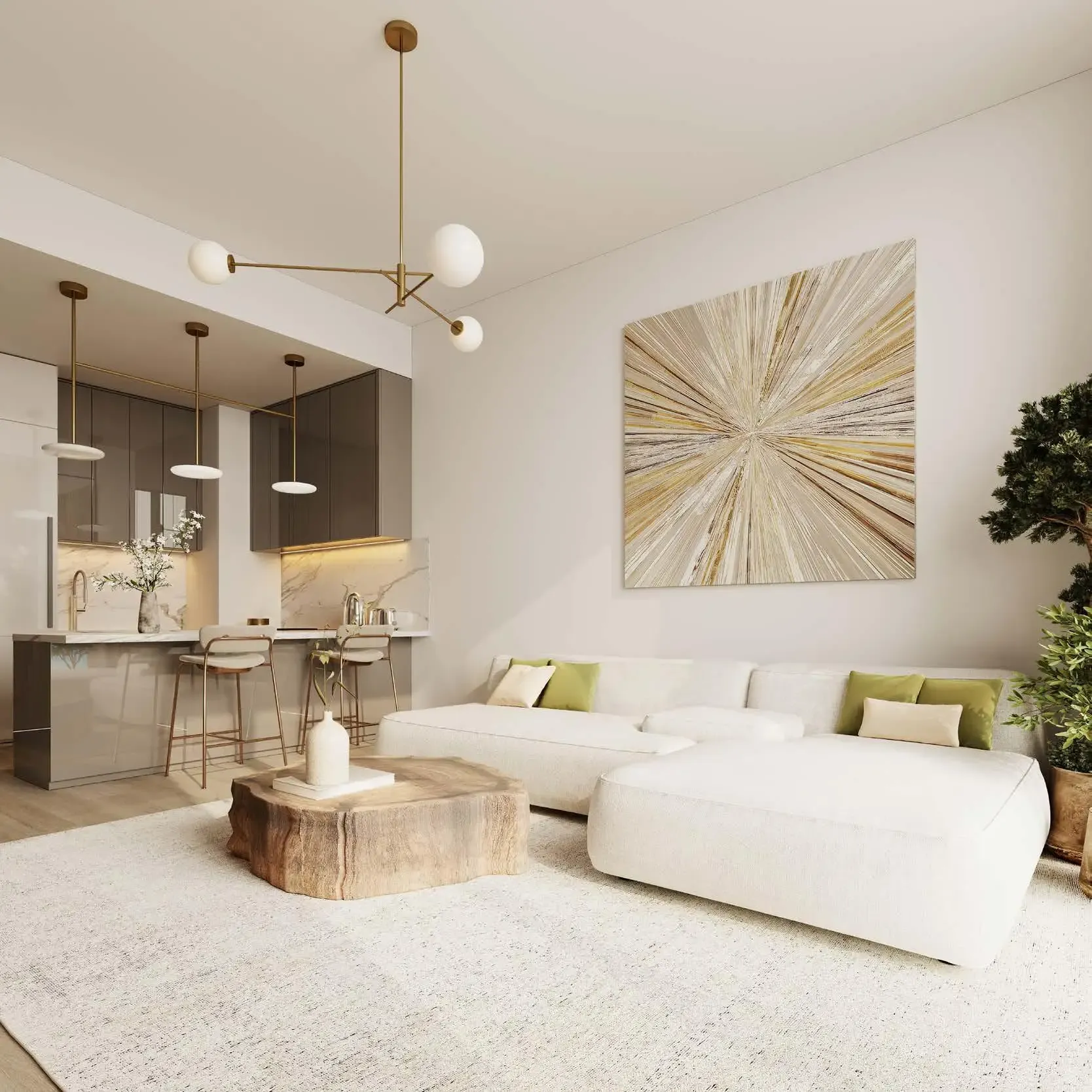 Riviera Beachfront — интерьер гостиной