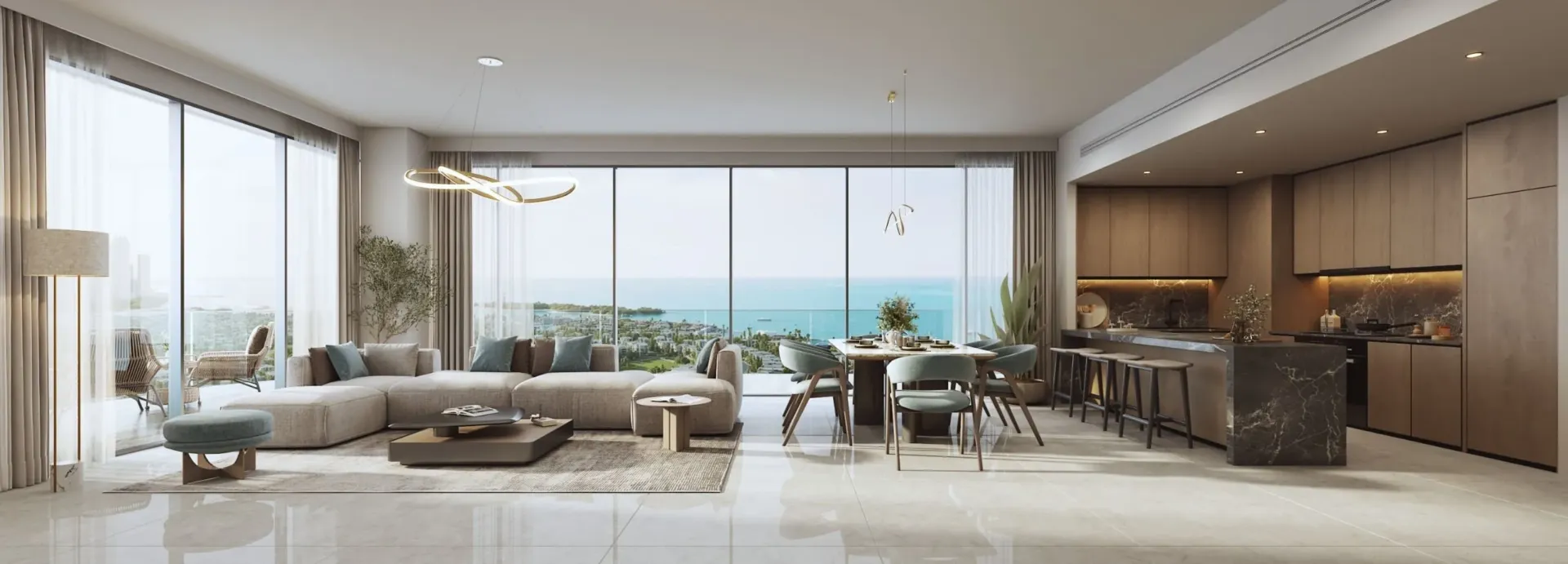 Rotana Residences South Tower — интерьер гостиной