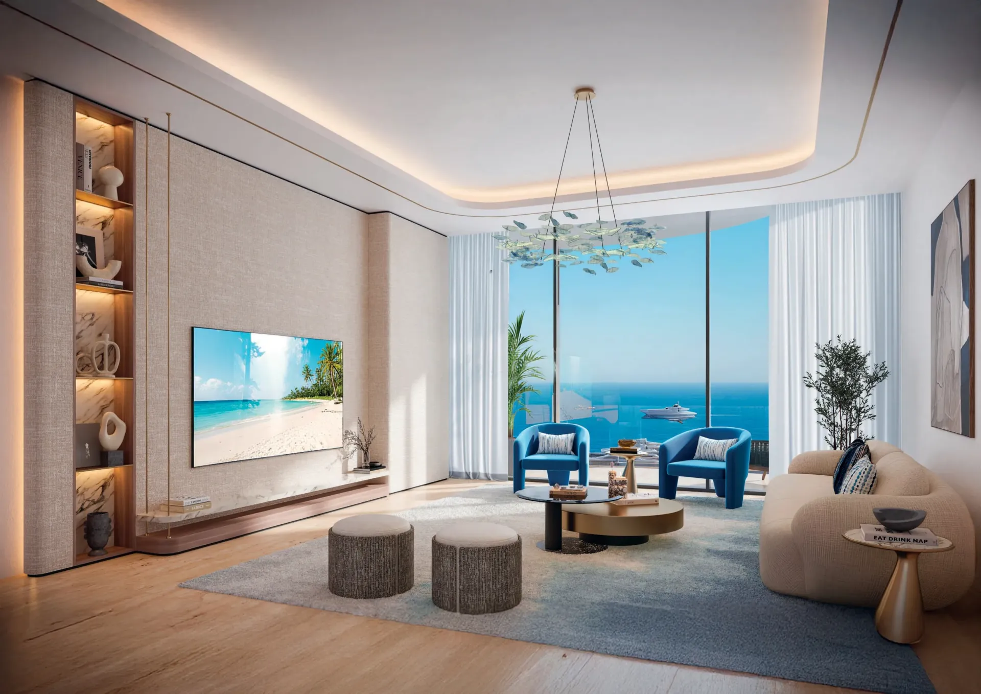 Royal Yacht Club Residence — интерьер гостиной, фото 12