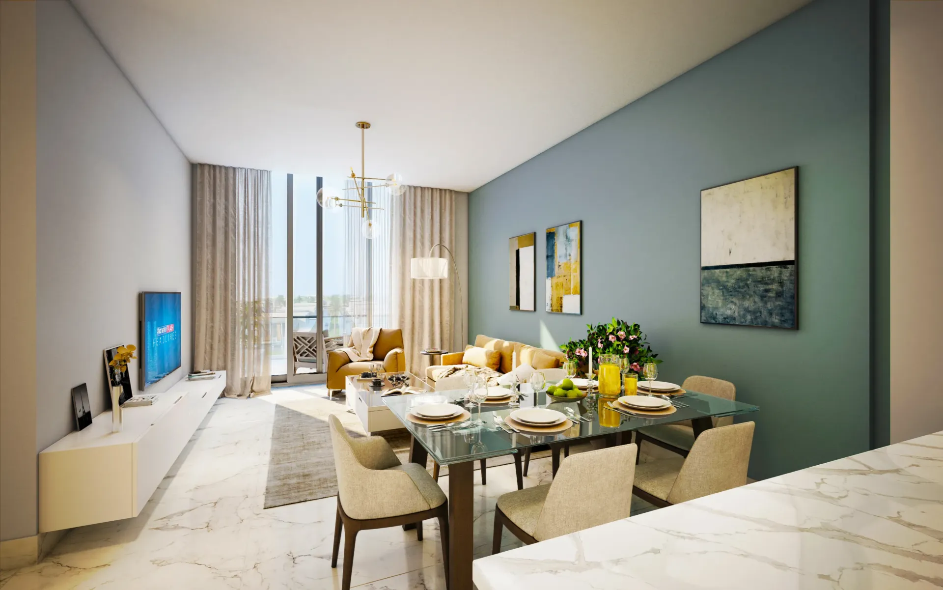 Rukan Tower — интерьер гостиной
