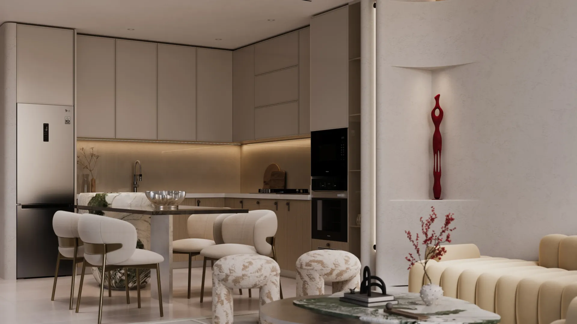 Samana Boulevard Heights — кухня-гостиная