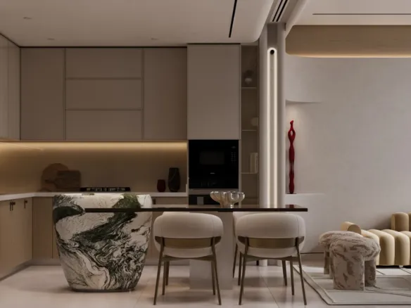 Samana Boulevard Heights — кухня-гостиная, фото 16
