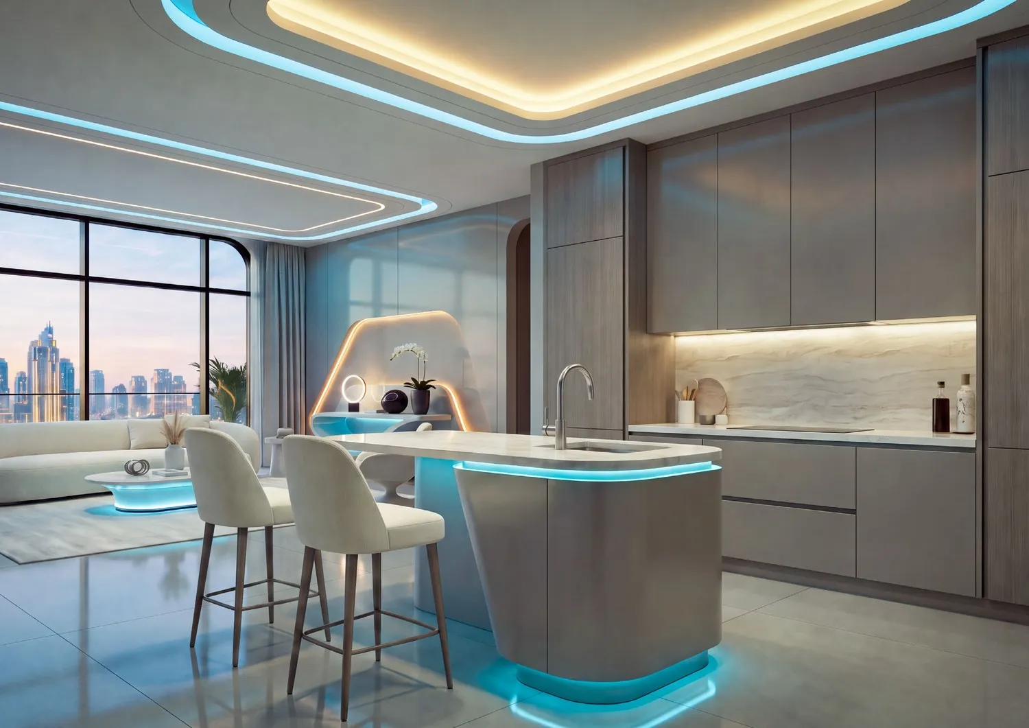Samana Downtown One — кухня-гостиная