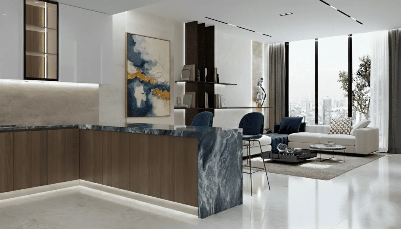 Samana Hills South 3 — кухня-гостиная