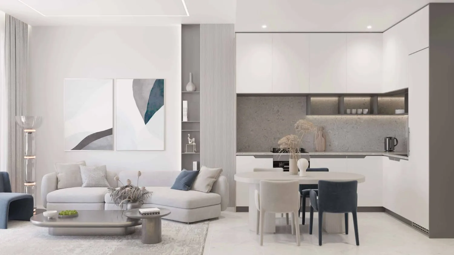 Samana Mykonos Signature — кухня-гостиная