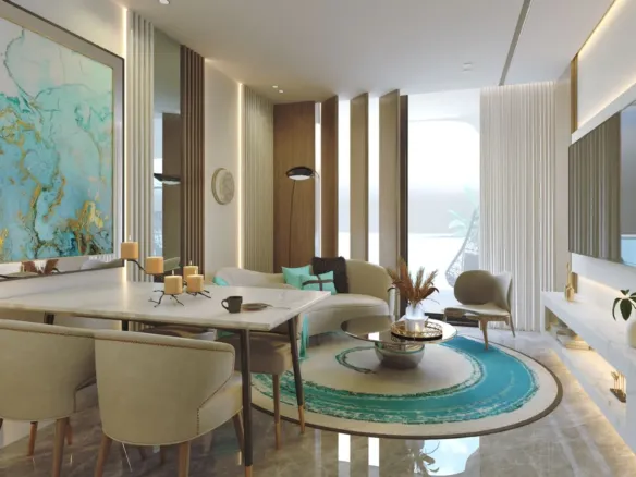 Samana Santorini — интерьер гостиной