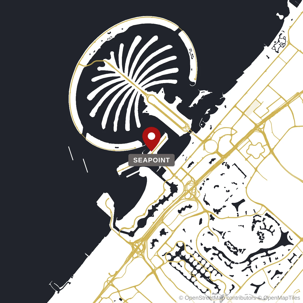 Расположение Seapoint на карте: Пляжная набережная, Dubai