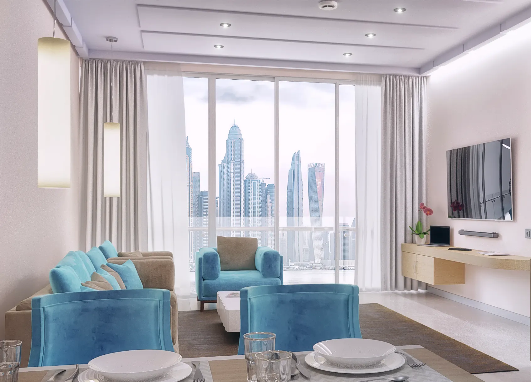 Seven Palm — интерьер гостиной, фото 5