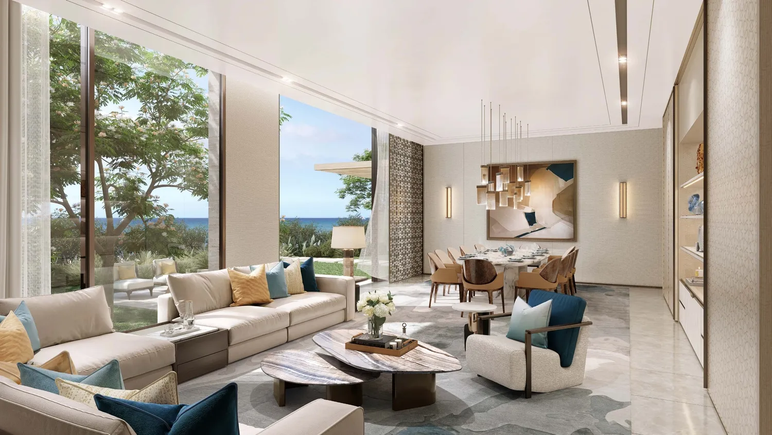 Sha Residence Emirates — интерьер гостиной