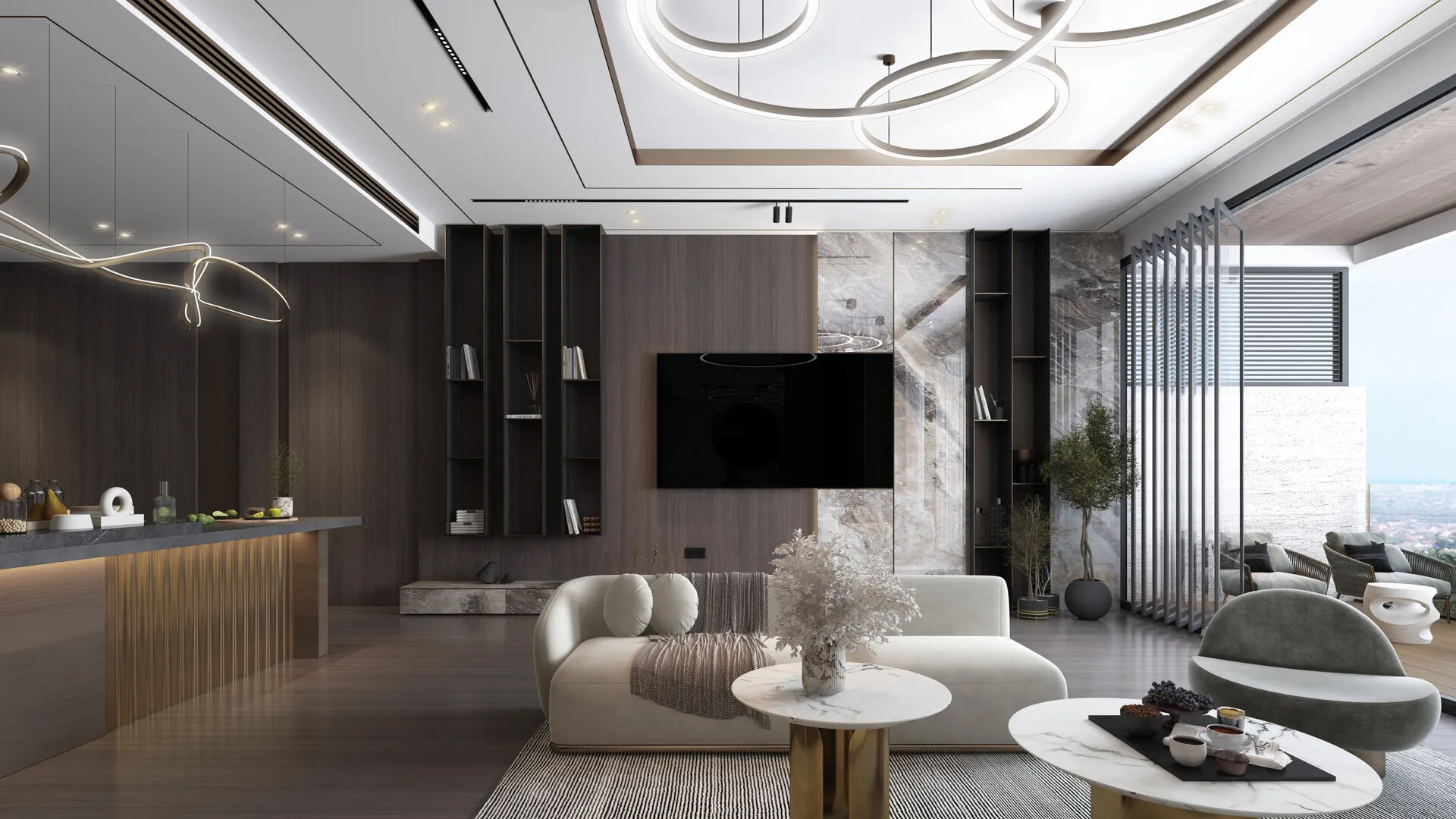 Sky Living — интерьер гостиной