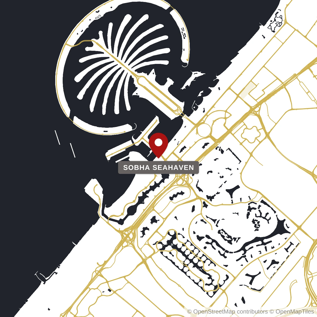 Расположение Sobha Seahaven на карте: Дубай Харбор, Dubai
