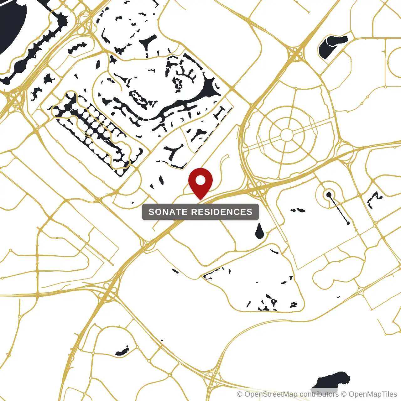 Расположение Sonate Residences на карте: JVT (Джумейра Вилладж Трайангл), Dubai