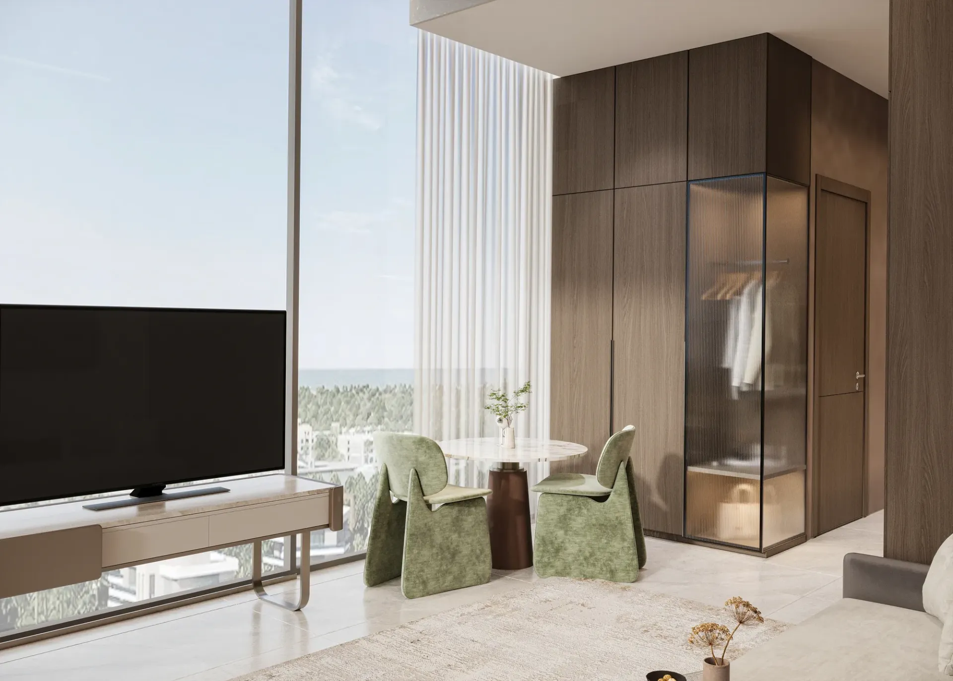 South Lofts — интерьер гостиной