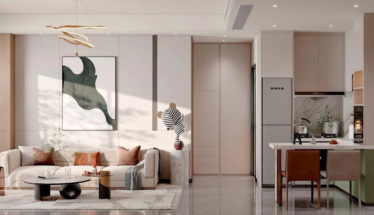 Stamn Nautis Residences — кухня-гостиная