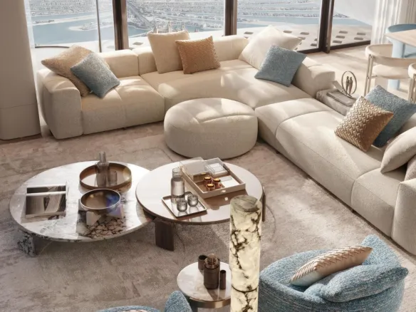 The Alba Residences by Omniyat — интерьер гостиной