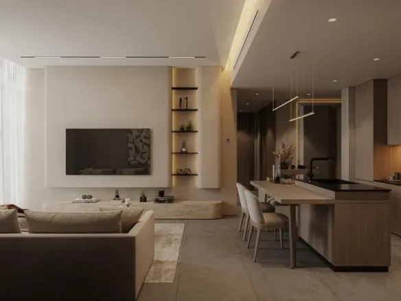 The Autograph Residences — кухня-гостиная
