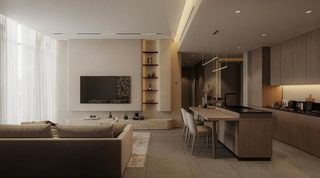The Autograph Residences — кухня-гостиная