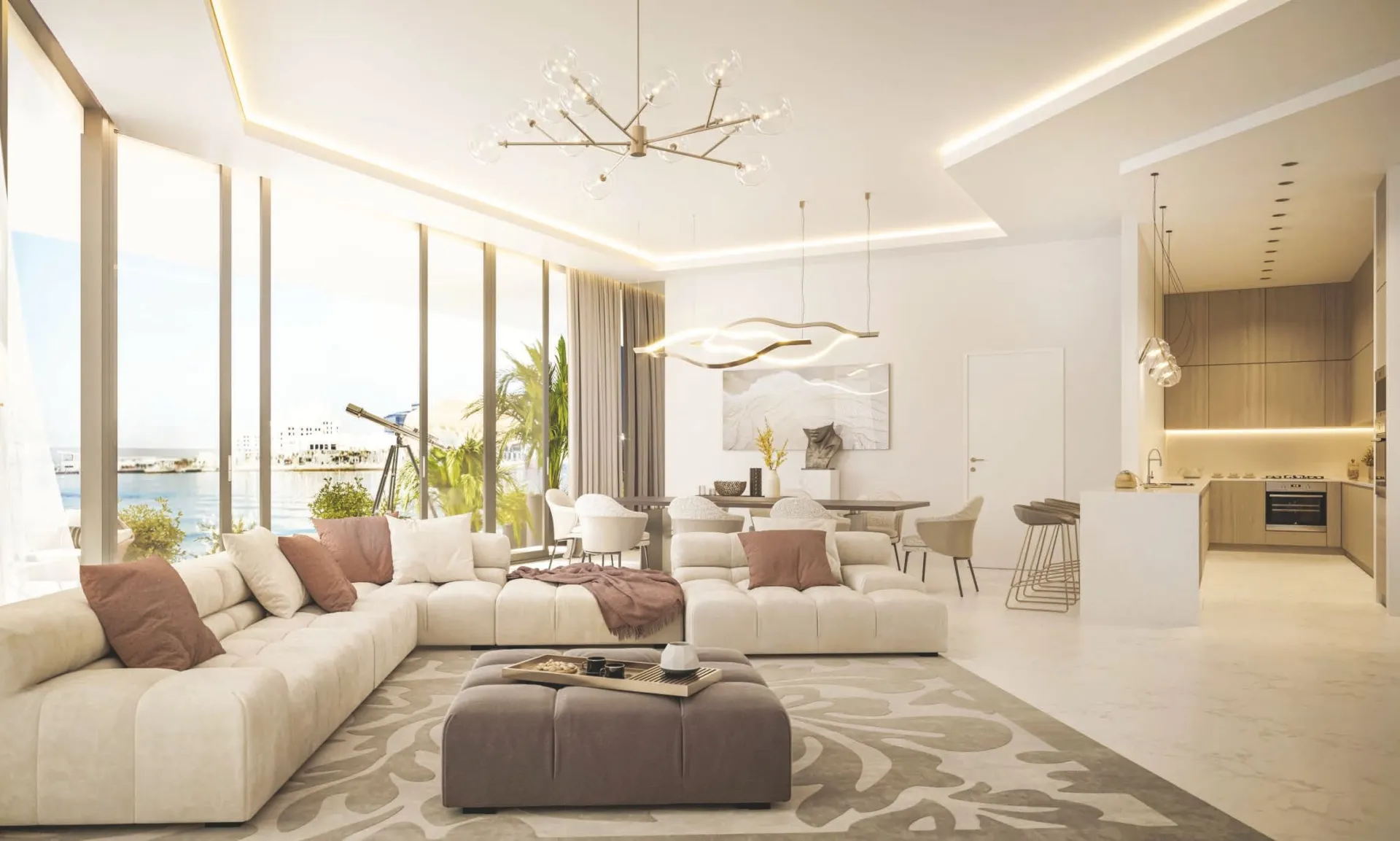 The Bay Residence — интерьер гостиной, фото 8