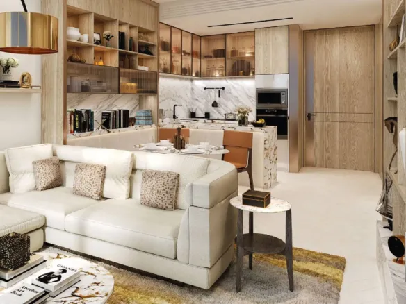 The Biltmore Residences Sufouh — интерьер гостиной