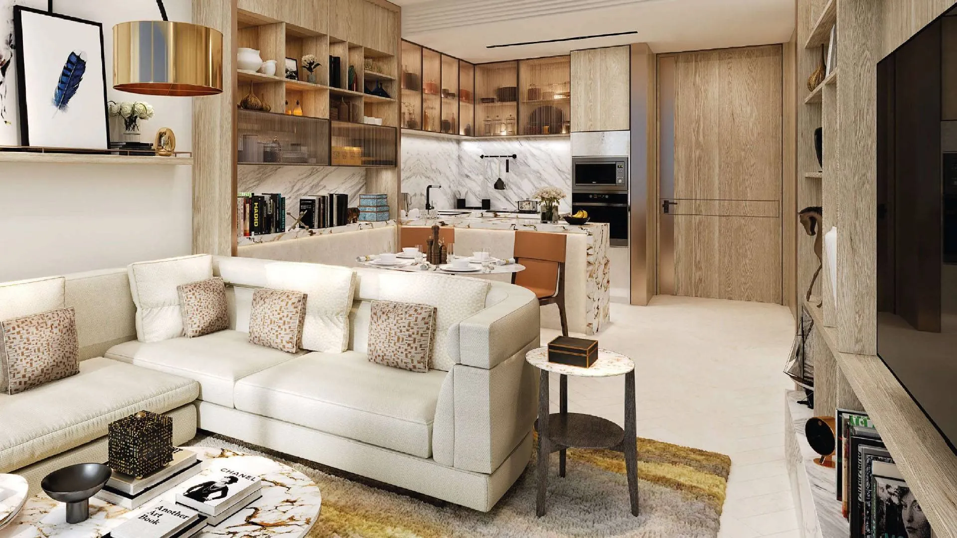 The Biltmore Residences Sufouh — интерьер гостиной